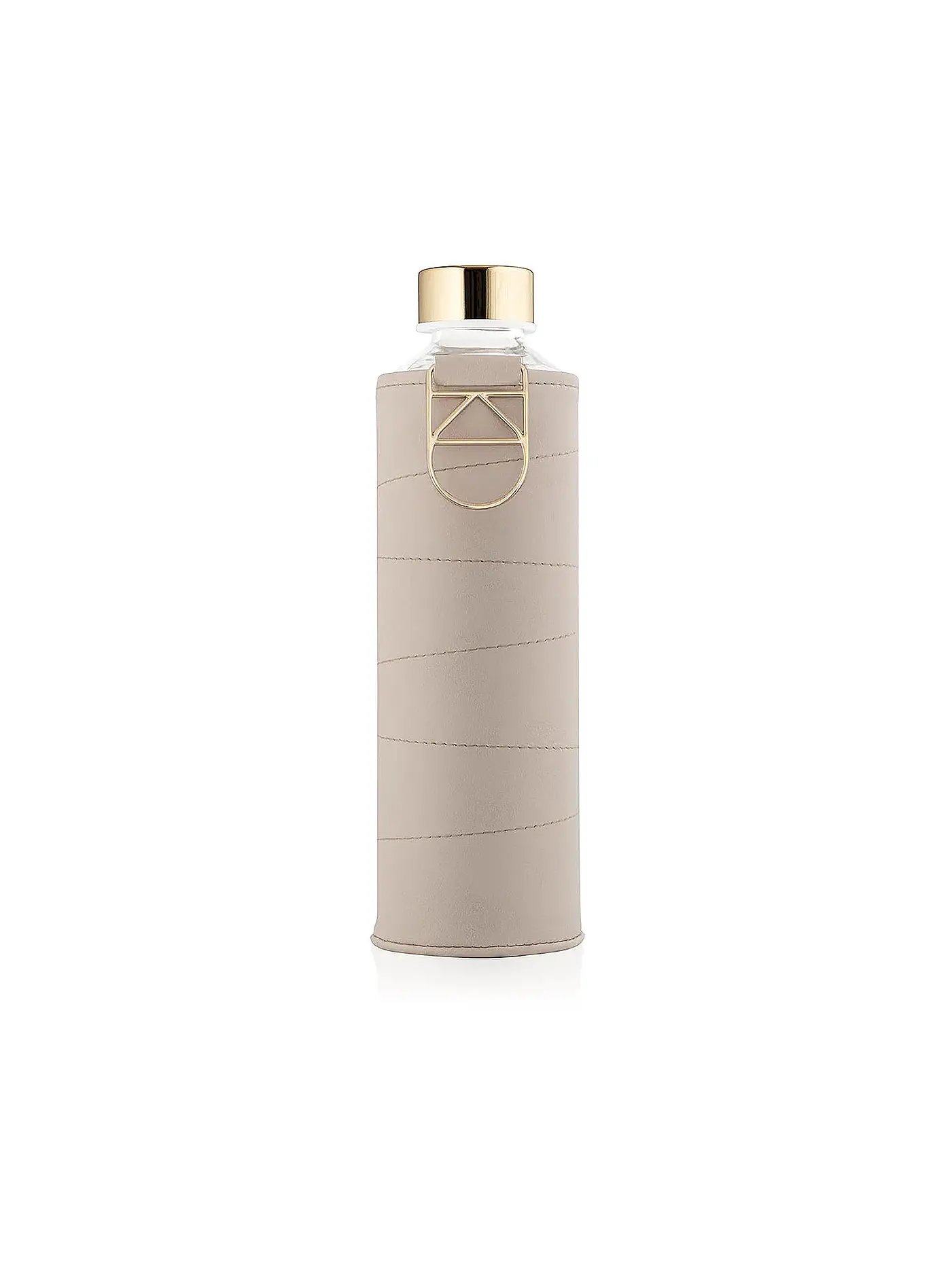 EQUA | Trinkflasche mit Ledercover 0,75l Beige / Gold | 